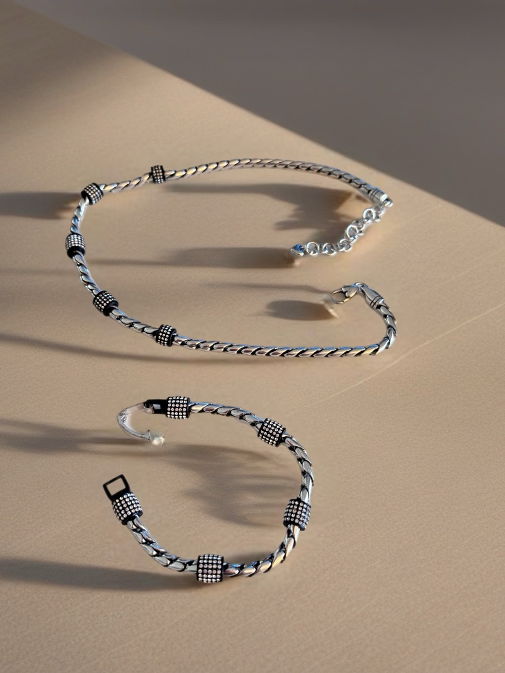 Brighton Meridian silver-plated necklace with twisted rope chain with Bracelet